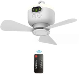 House of Balance AirFlow Pro - Plafondventilator Draagbaar - 8000mAh - Afstandsbediening - LED Verlichting - Ventilator Draadloos - Tent Camping Camper Ventilator — thumbnail 1