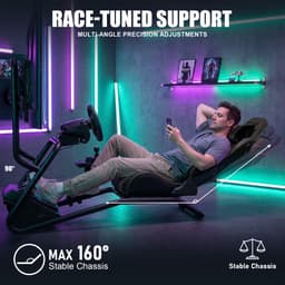 GTPLAYER - Simulator Cockpit - Met 3D Luidsprekers en Monitorhouder - Zwart — thumbnail 2