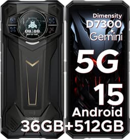 DOOGEE S200 PLUS 5G - Robuuste Smartphone - Robuuste Telefoon - 36 GB RAM + 512 GB ROM /2TB TF - Android 15 - 11100 mAh/33W - Dimensity 7300 - 6,72 inch + 120 Hz - Face ID - NFC - Bluetooth 5.4 -1.32" ronde AMOLED display - Zwart — thumbnail 1