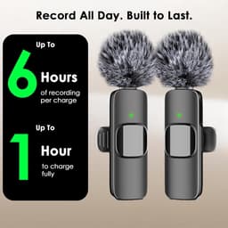 Draadloze Microfoon - 2 Stuks - Microfoon Draadloos - Dasspeld Microfoon Draadloos - Microfoon Bluetooth - Lavalier Microfoon - Geschikt Voor Alle Telefoons - Lavalier - Microfoons - Plug & Play - Roze — thumbnail 2