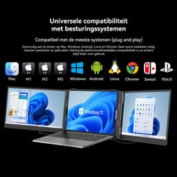 Blackview DCM8 Portable Monitor - 15,3 inch IPS Dubbel Scherm - Laptopscherm: 13-17.3" - 100% sRGB - Laptop Scherm Uitbreider - Plug & Play - Grijs — thumbnail 4