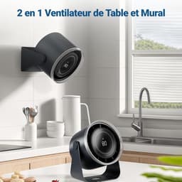 Bureauventilator, 3600mAh batterij, ultrastil (minder dan 35dB), traploze snelheidsregeling van 1-100°, luchtstroom van 12 m/s, USB-wandventilator, geschikt voor de slaapkamer (blauw). — thumbnail 3