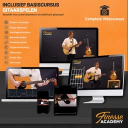 Finesse Elektrische Gitaar met Versterker - met Videocursus - Gitaar - Volwassenen - Kind - Crème — thumbnail 3