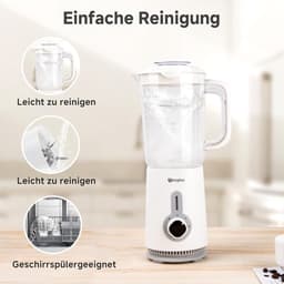 3-in-1 Blender - Keukenmachine Mixer - Smoothies Maken - 3 Speciale Containers - 125 Liter - Wit — thumbnail 3