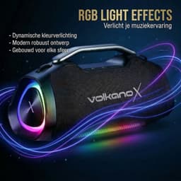 VolkanoX Ignite Ultra Bluetooth Speaker - Muziek box - 180W Partybox met RGB Verlichting - Spatwaterdicht - TWS - Zwart — thumbnail 5