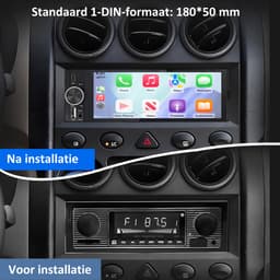 JUNSUN 1DIN FM autoradio -Draadloos Carplay Android Auto - Bluetooth - Achteruitrijcamera & Microfoon - Plag & Play met 6,36" scherm RDS, USB, Stuurwielbediening — thumbnail 4
