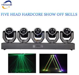Cellista - Moving Head DJ Licht 180W - 5-Kops LED Beam RGBW + Groene Laser - DMX512 Disco Verlichting - Stage Light met Geluid Besturing - Party Club Bar Licht Effect — thumbnail 4