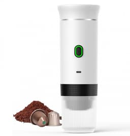 Draagbaar Koffiezetapparaat voor Onderweg - Draadloos voor in de Auto - 12 Volt - Espresso - Capsule Koffie - Gemalen Koffie - Cups - Oplaadbaar - Draagbare Koffiemachine — thumbnail 1