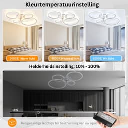 MKSS® Plafondventilator met Verlichting - Ventilator voor Slaapkamer - Air Cooler met Afstandsbediening - Wit — thumbnail 4