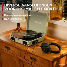 Platenspeler met speakers - Audizio RP111G - Retro platenspeler - LP speler - Model 2025 - Groen — thumbnail 4