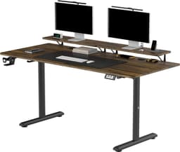 Ultradesk HIGHLANDER XXL – Bureau voor Gaming, Kantoor & Home Office – Bruin – 160 x 70 cm – Elektrisch verstelbaar – Ergonomisch — thumbnail 5