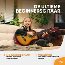 Kinder gitaar - MAX SoloArt akoestische gitaar 3/4 - Met gratis muzieklessen en accessoires - Sunburst — thumbnail 3