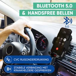 Serve FM Transmitter & Telefoonhouder Auto - Bluetooth Carkit voor Muziek - Telefoonhouders Auto Accessoires - Ventilatie Houder — thumbnail 4