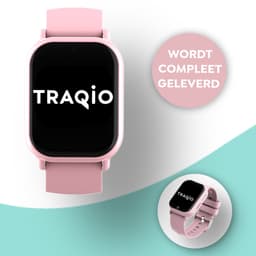 Traqio TRQ04 - GPS horloge kinderen - gps horloge kind - kinderhorloge bellen - gps tracker kinderhorloge - kinderhorloge met gps - kinderhorloge - Kinder smartwatch GPS - GPS horloge school - Roze — thumbnail 1