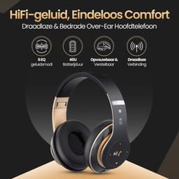 Gadgetplace Koptelefoon Draadloos - 40 uur Batterij - Bluetooth 5.3 - HiFi Geluid - Over Ear Draadloze Headset met Microfoon — thumbnail 2