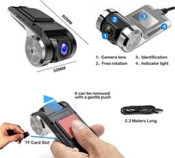 USB-auto DVR-camera/videorecorder, loop-opname ADAS, dashcam, met 32 ​​GB SD-kaart, 24-uurs parkeermodus, rijrecorder, dashcam voor Android, radio, stereo, GPS, dvd, nachtzicht, Full HD — thumbnail 5