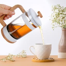 Cafetiere Glas WHITELINE 1 l - French Press Koffiezetapparaat - Koffiemaker - Koffie - Koffiepot - Theepot — thumbnail 2