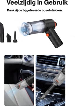Narvie Draadloze Kruimeldief – 2500 PA Zuig- & Blaasfunctie – HEPA Filter – Nat & Droog – Voor Auto & Huis – USB Oplaadbaar – Pro2025 — thumbnail 5