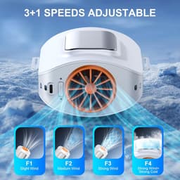 Draagbare tailleventilator-airconditioner met koelplaat, draagbare riemventilator, oplaadbare batterijgevoed, 3+1 snelheidskoeling voor kamperen in de buitenlucht. — thumbnail 5