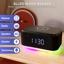 Swiftvein Rise Digitale Wekkerradio - Wekker voor Kinderen en Volwassenen - Reiswekker met Alarm Klok - Klokradio voor Slaapkamer — thumbnail 2