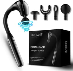 Duriant®- Massage gun professioneel-Unieke 2-in-1 Functionaliteit-Massage gun- Professioneel- Massage pistool- 4 opzetstukken- Ergonomisch Gebogen Design – Spierherstel & Ontspanning-Volledige lichaamsmassage –Overal inzetbaar- Zwart — thumbnail 1
