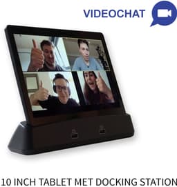 Bianca Tablet + Docking Station met BT Speakers, 10.1 Inch IPS Hi Res LCD+Camera, Draadloos Opladen, BT+WiFi+2xSIM+4G, GPS Navigatie, Videobellen, Micro SD kaart,+2 USB poorten voor opladen Smartphone en Tablet, 64 bit OctaCore Processor, Android OS — thumbnail 3