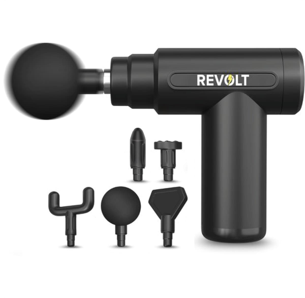 Revolt - Mini Massage Gun - Inclusief 4 Opzetstukken - Inclusief Adapter - 6 Snelheidsstanden - Spierherstel & Spierontspanning - Massage Pistool - Massage Apparaat Professioneel — afbeelding 1