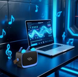 Karaoke Set - 2 Microfoons - Draagbaar - Bluetooth - Telefoonhouder - Blauw — thumbnail 3