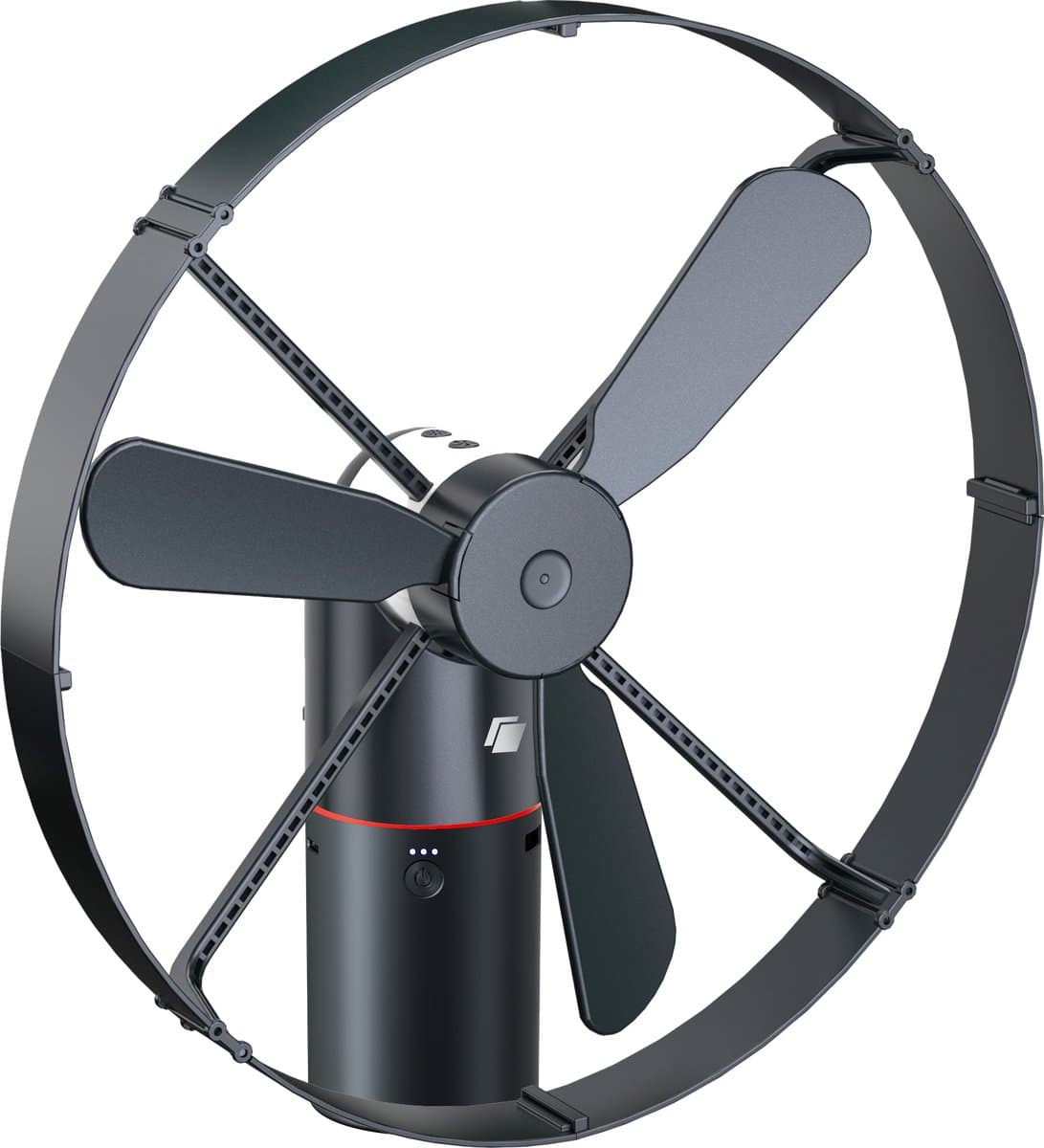 Caliber Draadloze ventilator - Kantelbaar en Draaibaar - Fluistertil en krachtig - 2 Standen - Inclusief LED Lamp - 15.000 mAh Accu meegeleverd (CPS-FAN-P) — afbeelding 1