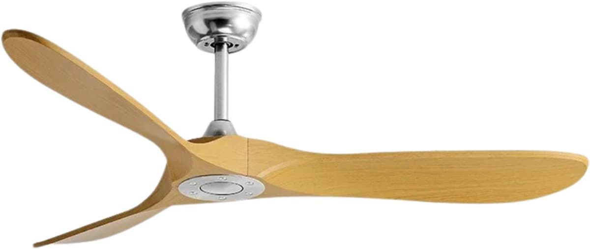 Bovista Plafondventilator - Met Verlichting - Plafond Ventilator - Met Lamp - Plafonniere Met Ventilator - Licht Hout/Zilver - 106cm — afbeelding 1