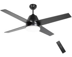 Livano Plafondventilator - Met Verlichting - Plafond Ventilator - Met Lamp - Plafonniere Met Ventilator - Met Licht - Zwart - 130cm