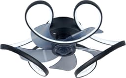 Nivard Plafondventilator - Met Verlichting - Plafond Ventilator - Met Lamp - Plafonniere Met Ventilator - Met Licht - Zwart - 50cm — thumbnail 1