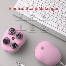 Elektrisch Hoofdmassage Apparaat - Handmatige Hoofdhuidmassager - Hoofdmassage Apparaat Met Infrarood – Elektrisch Massageapparaat - Scalp Massager - Stimuleert Haargroei & Bloedsomloop - USB Oplaadbaar - Compact Formaat — thumbnail 3