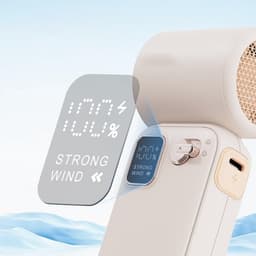 Ventilator-kleine ventilator-Lichtgewicht draagbare handheld - ventilator met slimme luchtstroomregeling en 3600 mAh - batterij voor verkoeling op elk moment (abrikoos) — thumbnail 3