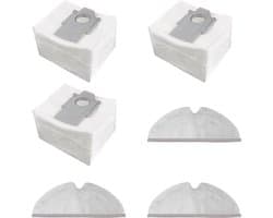 Accessoires - geschikt voor Roborock T8/Q7+ / Q7 Max+ robotstofzuiger - 3 stofzakken + 3 dweilmatten