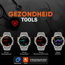 Synyq GPS Pro - GPS Smartwatch Heren - 4 Bandjes - 51mm - AMOLED Scherm - 5ATM Waterdicht - Belfunctie - 170+ Sportmodi - Stappenteller - Hartslag, Slaapmeter, SpO2 - Smartwatch Heren - Horloge Heren - Sport Horloge - IOS & Android — thumbnail 5