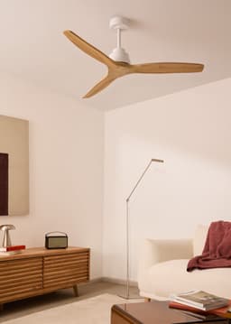 CREATE - Plafondventilator 40W silent Ø132 cm - Met Wifi - Met Afstandsbediening - 6 Snelheden - Timer - Zomer/Winter functie - Wit - WIND STYLANCE — thumbnail 2