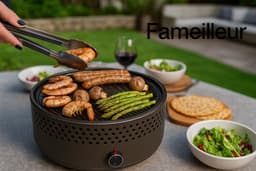 Fameilleur barbecue- tafel barbecue- draagbaar- makkelijk verplaatsbaar- compact- grill- tafel grill- grillplaat-Draagbare Barbecue – Rookvrij Grillen op Balkon of Terras – Compact, houtskool, Afwasbaar en Ideaal voor Houtskool of Briketten- houtskoo — thumbnail 1