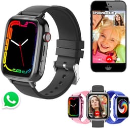 GPSHorlogeKids© - GPS horloge kind - smartwatch kinderen - WhatsApp - 4G videobellen - SOS alarm - TikTok - Google Assistant - facebook - smartwatch kind - nieuw 2025 - incl SIM – model Flux Zwart — thumbnail 1
