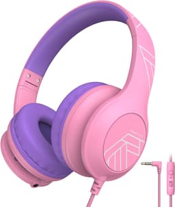 PowerLocus PLED Wired Kinder Koptelefoon met Draad - Koptelefoon voor kinderen - Veilig volume van 85dB en 94dB - Hoofdtelefoon - Met microfoon - Sharing Audio Functie - Roze — thumbnail 1