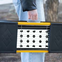 Barbecue Draagbare Aktive Staal 89 x 32 x 22 cm Geel — thumbnail 4