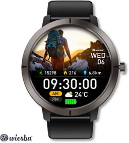Wiesba Smartwatch Ultra-performance 76 - Sporthorloge met Hartslagmeter -Stappenteller - Sport Horloge met Belfunctie - Smart Watch Saturatiemeter - Smartwatch 1.32inch - 466*466 Resolutie - GPS - Android/iOS - Zwart — thumbnail 1