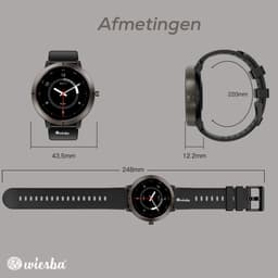 Wiesba Smartwatch Ultra-performance 76 - Sporthorloge met Hartslagmeter -Stappenteller - Sport Horloge met Belfunctie - Smart Watch Saturatiemeter - Smartwatch 1.32inch - 466*466 Resolutie - GPS - Android/iOS - Zwart — thumbnail 2