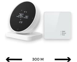 Thermostaat | WiFi Tuya Touchscreen | 433MHz ontvanger | Opbouw | Voor CV | Wit