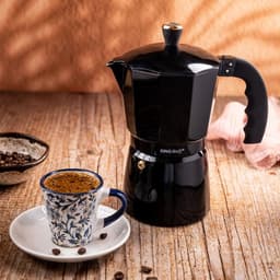 Kinghoff Aluminium Espressokoffiezetapparaat KH-1883 – 6 Kopjes – Zwart – Geschikt voor Inductie - Percolator - 300ml — thumbnail 5