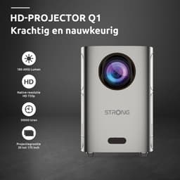 STRONG - Q1 - Mini beamer - Full HD 1280x720p - Projector van 35” tot 120”- WiFi - Bluetooth - HDMI - USB - AV ingang - Audio uitgang - Lichtgewicht en compact — thumbnail 5