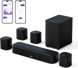 ULTIMEA Aura A40 7.1 Soundbar met App-Bediening, Subwoofer en 4 Surround-Luidsprekers – Zwart — thumbnail 5