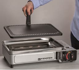 Kemper draagbare Plancha grill in koffer - draagbare gasbarbecue zonder gasfles — thumbnail 2