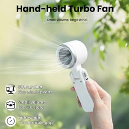 Mini Ventilator –Tafelventilator & Nekventilator – 3600mAh USB Ventilator – 5 Snelheden – Handventilator met LCD Display – Oplaadbaar – Sterke Wind – 180° Verstelbaar-Groen — thumbnail 4