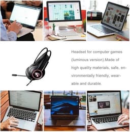 Gaming Headset – Stereo Headset met Dual 3,5 mm Jack + USB – 50 mm Drivers – RGB – Noise Cancelling – Geschikt voor PC, PS4, PS5, Xbox & Switch — thumbnail 3